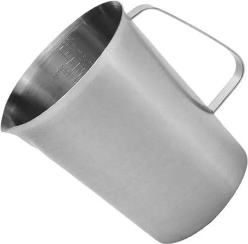 Vista 11 de Bettomshin 1 taza medidora métrica de 16.9 fl oz, taza medidora de acero inoxidable, taza de espuma de leche con marca y asa, tazas de mezcla