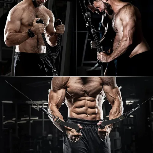 Vista 9 de Sistema de polea de cable de peso, accesorios de polea de entrenamiento LAT y elevación para gimnasio, sistema de polea de entrenamiento de tríceps