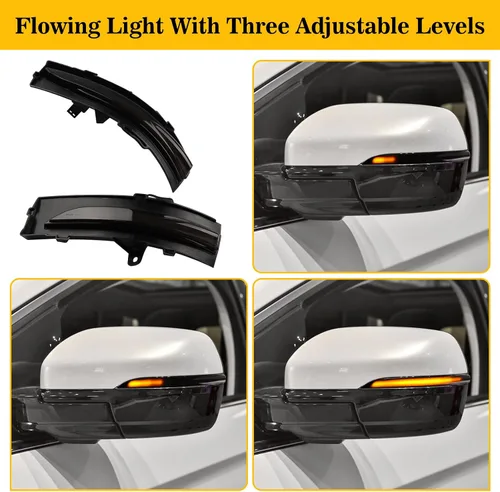 Vista 7 de [2 piezas] Luces de señal de giro secuenciales de espejo lateral para Ford Edge 2015 2016 2017 2018 lente ahumada ensamblada FT4B13B382AA