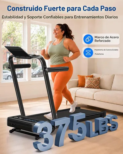 Vista 9 de WELLFIT Almohadilla para caminar con inclinación automática y barra