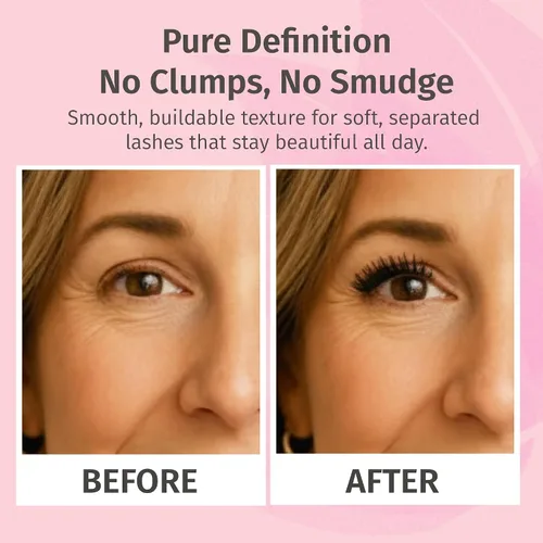 Vista 3 de Reviva Labs Máscara hipoalergénica negra para ojos sensibles y mujeres mayores, rímel suave, voluminizadora y alargadora para mujeres mayores de 50