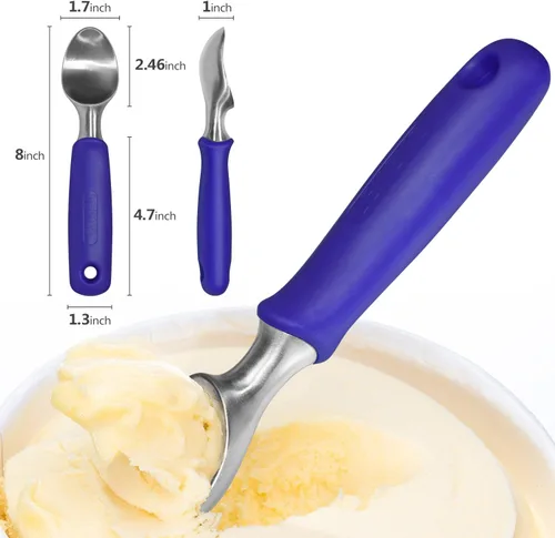 Vista 2 de Cuchara de helado de acero inoxidable sólido morado