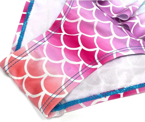 Vista 3 de SHEKINI Traje de baño de dos piezas con volantes y volantes para niña