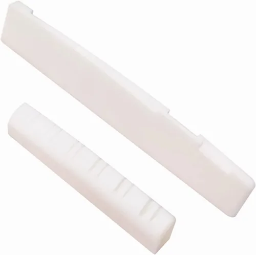 Vista 12 de Miwayer 1 par de 6 cuerdas de guitarra acústica puente de hueso de sillín y tuerca hecha de hueso real, silla compensada
