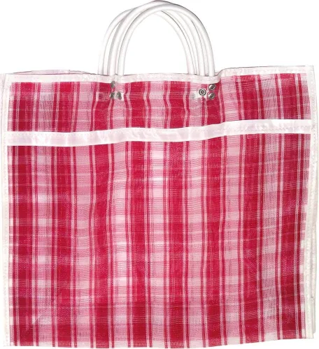 Vista 5 de Paquete de 3 bolsas Mercado con fuelle de gran tamaño – Bolsa mexicana reutilizable para comestibles, bolsa multiusos de malla de hilo alto