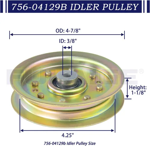Vista 4 de 756-04129B El kit de polea tensora reemplaza a Cub Cadet 756 04129, 753-08171 MTD 753 08171, 753-08068, 753-08068A, 75604129B, Cub Cadet 756-04129B