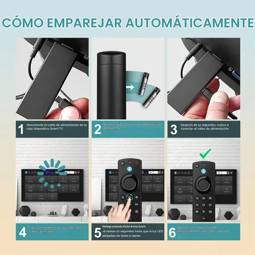 Vista 9 de Mando a distancia de repuesto para televisores inteligentes FireStick/Cube Negro