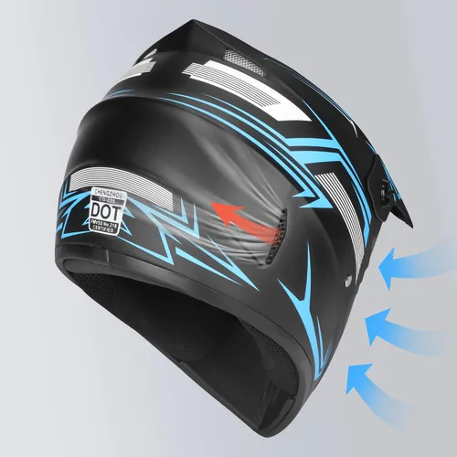 Vista 3 de Yesmotor - Casco de motocross para jóvenes, casco de motocicleta BMX, MX, cuatrimoto todoterreno, motocross, bicicleta de montaña, aprobado por