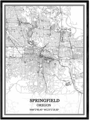 Vista 7 de TANOKCRS Milwaukie Oregon USA America Map - Póster impreso en lienzo sin marco, moderno mapa blanco y negro, regalo de recuerdo, decoración