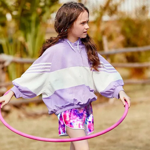 Vista 3 de ZukoCert Paquete de 5 pantalones cortos deportivos para niñas con cordón, pantalones cortos de delfín para niñas, pantalones cortos para correr