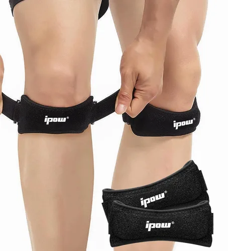 Vista 12 de IPOW - 2 bandas pequeñas de estabilización de rótula para rodillas para adolescentes y niños, banda para rodilla para fútbol, baloncesto, correr