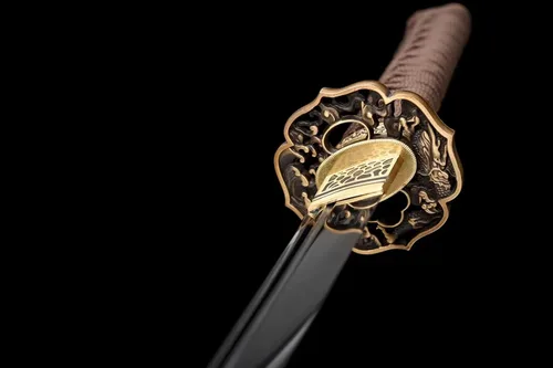 Vista 8 de Dragón Wakizashi Clay Templado T10 Acero Japonés Samurai Espada Unokubi-Zukuri Cuchilla de afeitar afilada