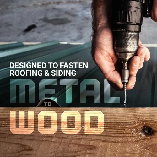 Vista 3 de Fasteners Plus ST Fastening Kwikseal Woodbinder Tornillos de Metal a Madera #10 X 1 Burgundy con Arandela de Goma EPDM, 250 Unidades - Diseñados