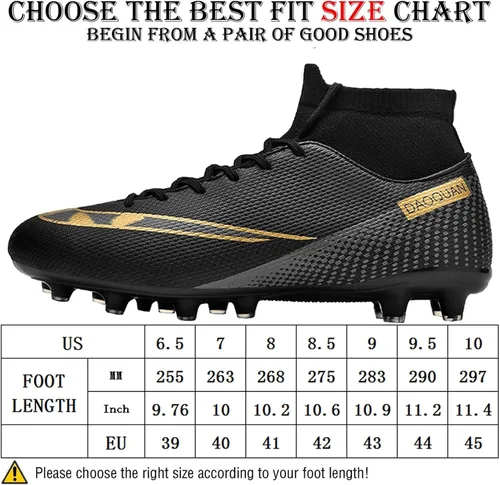 Vista 3 de OAOUIA Tacos de fútbol para hombre zapatos de fútbol de caña alta para uso al aire libre para interiores para niños botas de fútbol para césped