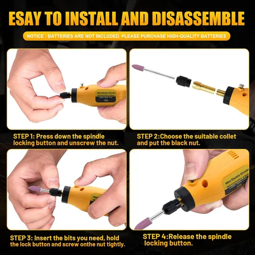 Vista 4 de Kit de herramientas rotativas inalámbricas para batería DEWALT de 20 V máximo, 6 velocidades con 25 accesorios, herramienta giratoria multiusos