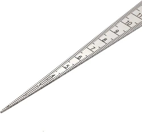 Vista 9 de Medidor cónico de 0.039-0.591 in 1/32-5/8 pulgadas de acero inoxidable medidor de soldadura cónico en pulgadas y métrica herramienta de medición
