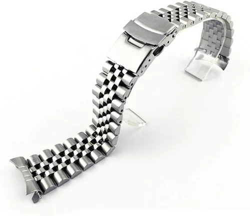 Vista 2 de Curvo de acero inoxidable metal reloj banda pulsera correa hebilla cierre