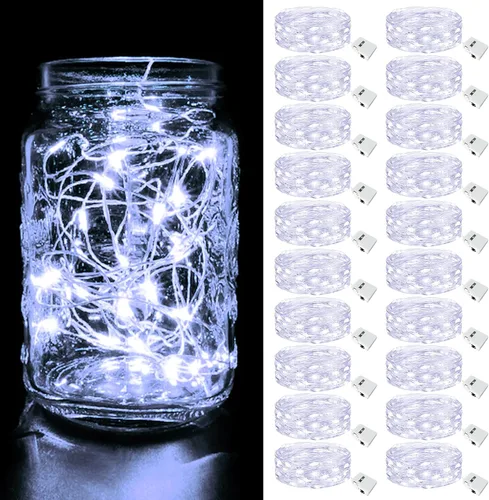 Vista 8 de btfarm - Paquete de 6 luces de hadas con pilas, luces parpadeantes con 3 modos