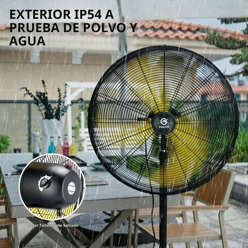 Vista 5 de FUGOO Ventilador de pedestal al aire libre para patios BLDC Motor Potente