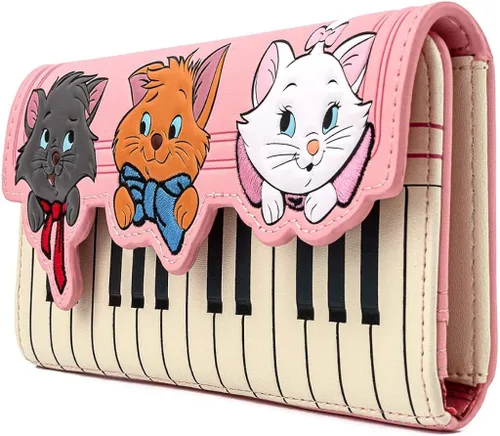 Vista 2 de Loungefly Disney Aristocats Piano Kitties - Cartera de piel sintética Multi
