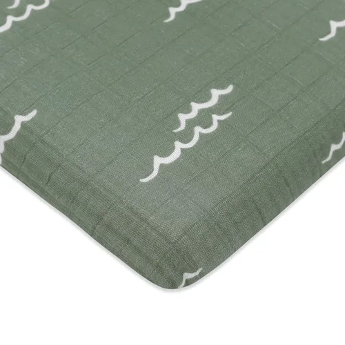 Vista 10 de Babyletto Sábanas para cuna de 100% algodón orgánico para todas las etapas, con certificado GOTS, ajustables 360°, muselina ultra suave
