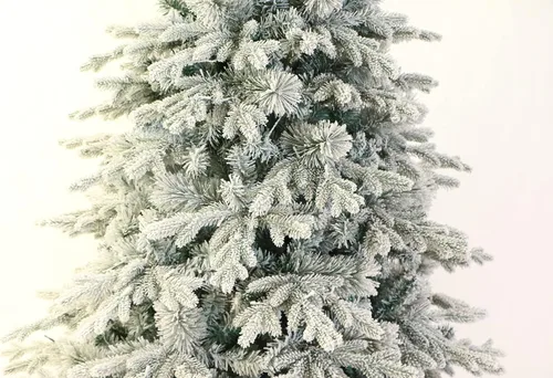 Vista 4 de Árbol de Navidad de abeto flocado de Alaska de 5 pies (5 pies preiluminado)