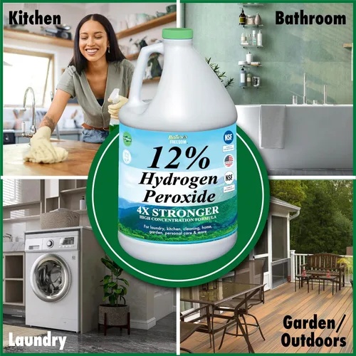 Vista 6 de Nature's Freedom 12% de peróxido de hidrógeno, H2O2 de grado alimenticio y agua purificada solamente, solución de 1 galón