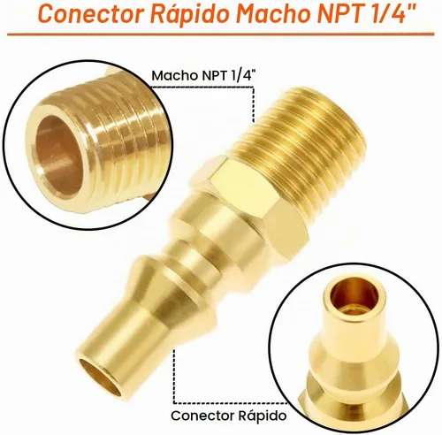 Vista 3 de Joywayus QCC1 Tuerca de gas propano con kit de rosca macho NPT de 1/4