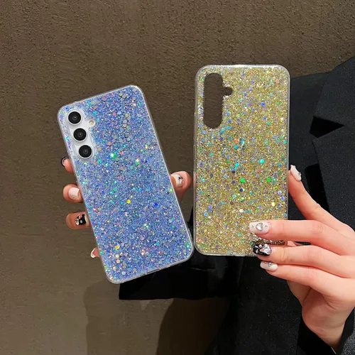 Vista 3 de YTanazing Funda para Samsung Galaxy S24 FE con purpurina, bonita funda con diamantes brillantes para mujeres y niñas, fundas de goma delgada a