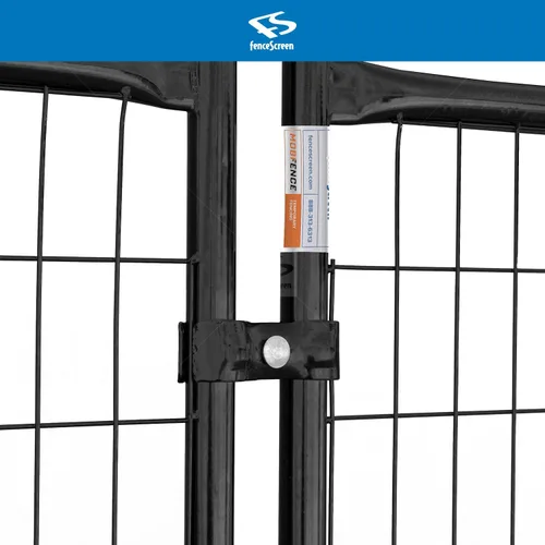 Vista 9 de FenceScreen Juego de abrazaderas de acero galvanizado con recubrimiento de polvo negro de 1-3/8 pulgadas con herrajes para paneles de cercado