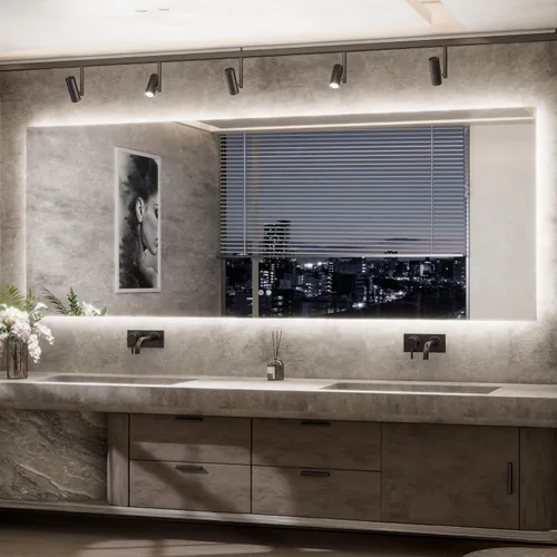 Vista 29 de TETOTE - Espejo retroiluminado para baño con luz, botón táctil regulable y función antivaho (horizontal o vertical)