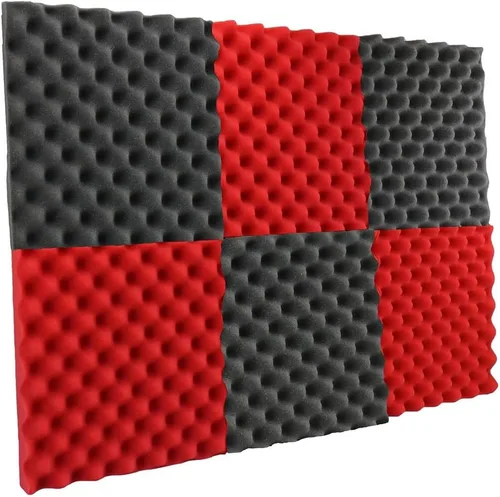 Vista 3 de Paneles de espuma acústica, acolchado a prueba de sonido, paneles acústicos de pared insonorizados, espuma de doble densidad, fácil de instalar