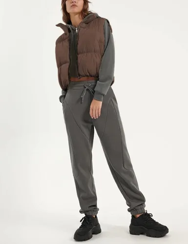 Vista 9 de Lentta Chaleco acolchado corto para mujer, con cremallera, cuello alto, ligero, acolchado