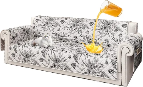 Vista 57 de ALIECOM Funda de sofá 100% impermeable para sofá de 3 cojines, fundas para sofá aptas para mascotas, lavables, con estampado, antideslizantes