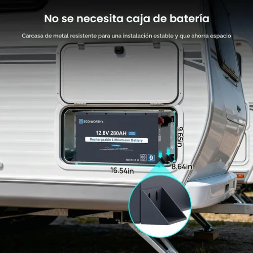 Vista 4 de ECO-WORTHY EnergyRock LiFePO4 - Caja metálica para batería de litio