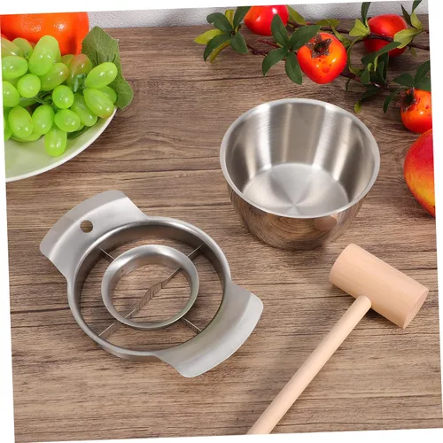 Vista 8 de Kichvoe Herramienta removedor de semillas de granada, pelador de granada de cocina con cuenco y martillo abridor de frutas para remoción de 6.88 x