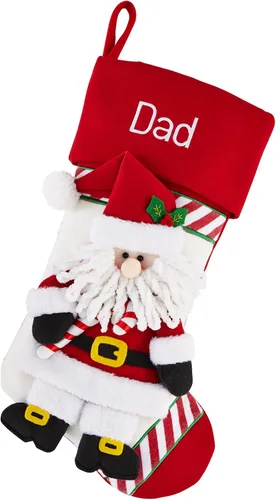 Vista 11 de Let's Make Memories - Medias navideñas personalizadas para la familia - Bordadas - De felpa 3D - Decoración navideña - 8"x18" - Familia bastón