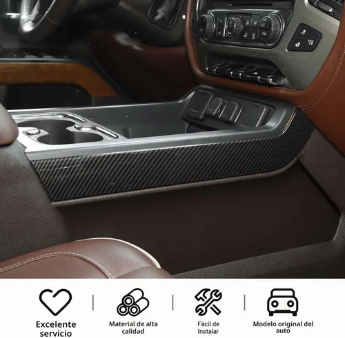 Vista 4 de Cubierta para panel lateral de palanca de cambios de consola central Silverado para Chevy Silverado GMC Sierra 2014-2018 Accesorios interiores
