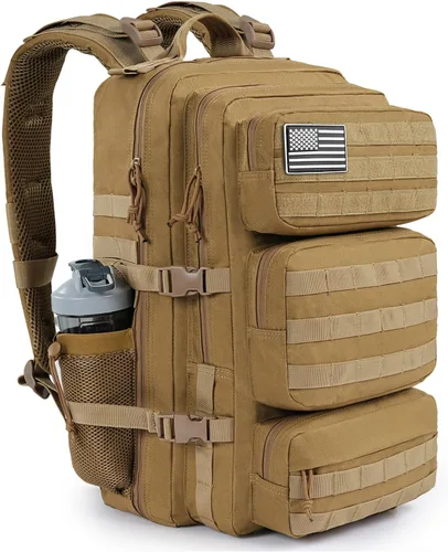 Vista 12 de Mochila táctica militar de 25L para hombre, mochila de 3 días, mochila MOLLE del ejército, mochila de asalto de 3 días, mochila de evacuación