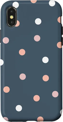 Vista 5 de iPhone 16 Polka Dot Gris Pastel Colorido, Mujeres Y Niñas Funda De Lunares