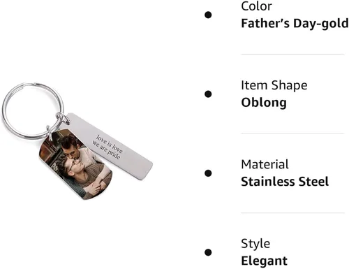 Vista 6 de Llavero personalizado con imagen Llavero grabado personalizado para pareja, padre, novio, hombres, marido regalos