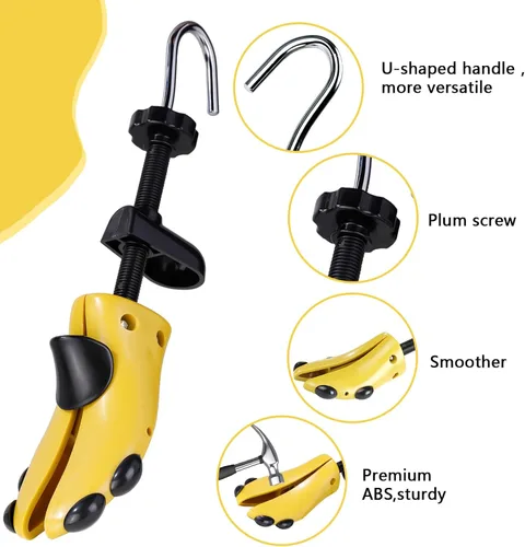 Vista 2 de Msentuo Estirador de zapatos, longitud y ancho ajustables para hombres y mujeres, ampliador de zapatos ajustable de 4 vías