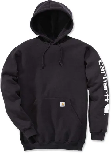 Vista 4 de Carhartt Sudadera con Gráfico de Logo en Manga de Peso Medio y Ajuste Holgado para Hombre Negro