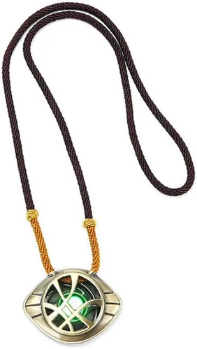 Vista 8 de HUAWELL 2 Piece Dr Cosplay Costume Strange Necklace Eye of Agamotto Costume Prop Stone Pendant Glow in The Dark