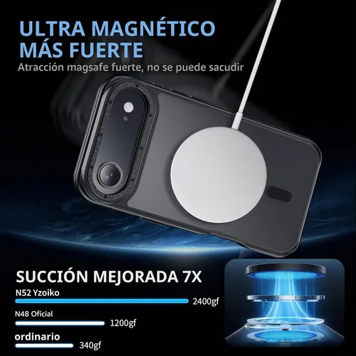 Vista 4 de Funda magnética para iPhone Air con protector de lente de cámara, protección grado militar de 10 pies, compatible con funda MagSafe Slim para iPhone