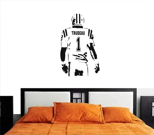 Vista 2 de Calcomanía de pared personalizada de fútbol – Elige tu nombre y números, camisetas de jugador personalizadas, calcomanía de vinilo para decoración