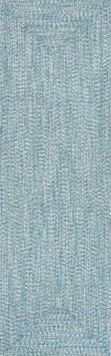 Vista 3 de nuLOOM Alfombra de Área Interior/Exterior Sólida Trenzada a Mano de 2' x 8', Apta para Mascotas, Alto Tráfico, Resistente a la Intemperie