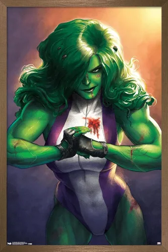 Vista 13 de Trends International Marvel Comics - She-Hulk - Totally Awesome Hulk - Póster de pared con portada #4, 14.725 x 22.375 pulgadas, versión enmarcada