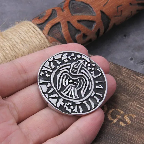 Vista 3 de Creative Souvenir - Moneda vikinga chapada en oro coleccionable, gran regalo, colección de arte de moneda conmemorativa de oro con caja de madera