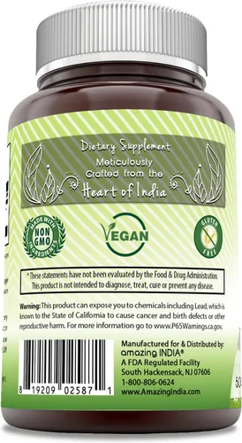 Vista 3 de Amazing India DGL 500 mg 120 cápsulas vegetales Suplemento Sin OMG Sin gluten
